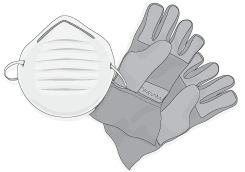 mascarilla y guantes